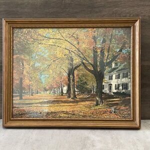 Charles Sawyer Vintage A Village Street Hand Colored Signed Framed Photograph